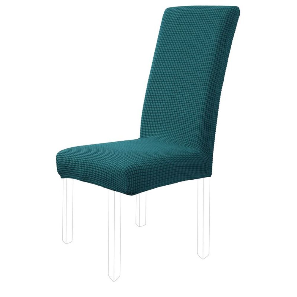Knit Stretch Dining Chair Cover Slipcover Removable Chair Protector Teal Blue